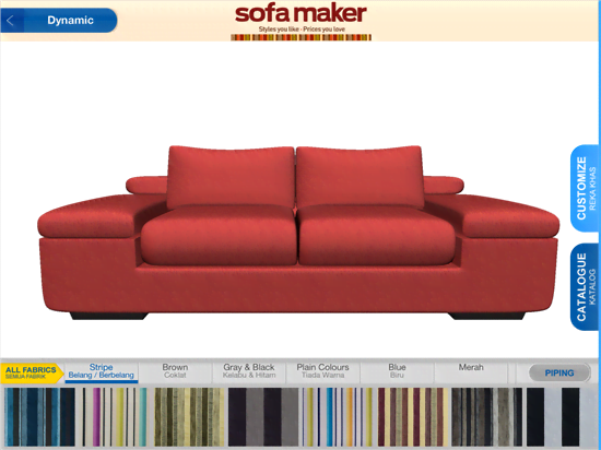 Sofa yang boleh dipadan dengan fabrik dan warna pilihan sendiri