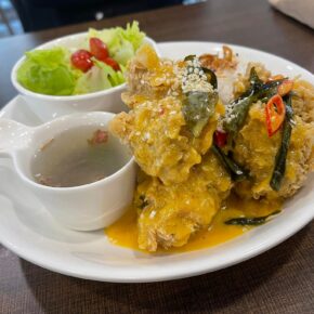Salted Egg Chicken with Rice