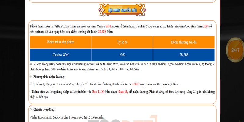 789BET thường xuyên có ưu đãi